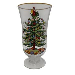 Spode Christmas Tree 9" Pedestal Hurricane NWT